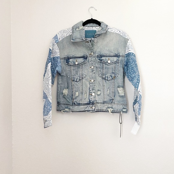Anthropologie Blanknyc patchwork denim jacket - Picture 7 of 10